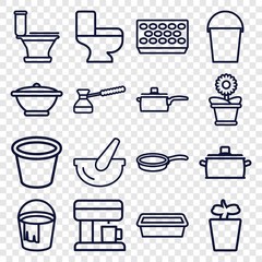 Set of 16 pot outline icons