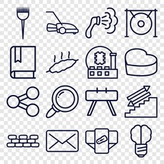 Set of 16 background outline icons