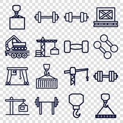 Set of 16 lifting outline icons