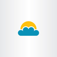 cloud and sun icon clip art vector
