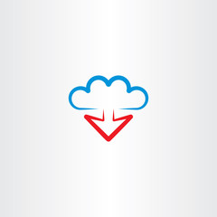 cloud and arrow download vector icon
