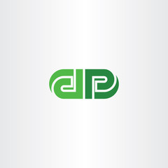 green letters d and p vector logo icon
