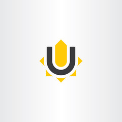yellow black letter u logo vector icon symbol © Blasko Rizov