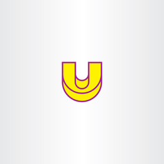 yellow letter u vector icon element sign