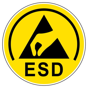 esds1 ElectroStaticDischargeSign esds - German / Elektrizit&auml;t Gefahrenzeichen: ESD Elektrostatische Entladungen - english / static electricity hazard sign: electrostatic discharge sensitive xxl g5143