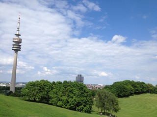 Munich Olympiapark in sunlight