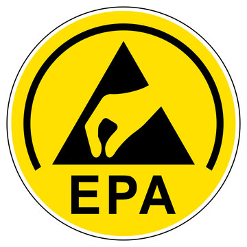 esds2 ElectroStaticDischargeSign esds - German / Elektrizit&auml;t Gefahrenzeichen: EPA Elektrostatisch gesch&uuml;tzter Bereich - english / static electricity hazard sign: electrostatic protected area - g5144