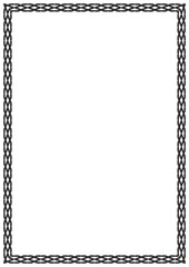 Decorative border frame. Vector border frame page. Abstract black and white ornament.