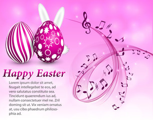 Abstract musical background with Easter eggs