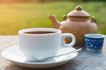 Coffee cup with Hot pot made of clay