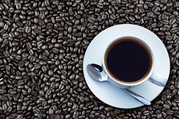 coffee cup and coffee beans