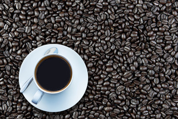 coffee cup and coffee beans