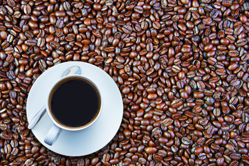 coffee cup and coffee beans