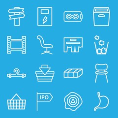 Set of 16 empty outline icons