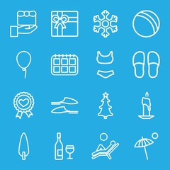 Set of 16 holiday outline icons