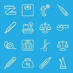 Set of 16 scale outline icons