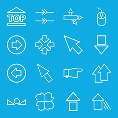 Set of 16 cursor outline icons