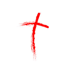 Hand drawn Christian cross icon. Vector illustration