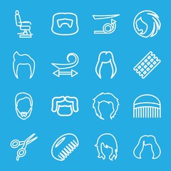 Set of 16 haircut outline icons