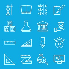 Set of 16 education outline icons