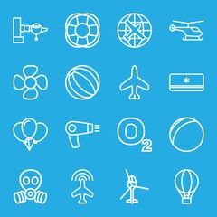 Set of 16 air outline icons