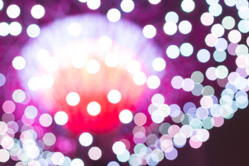 abstract blur light glowing circle bokeh neon in the dark, cityscape