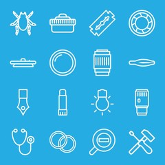 Set of 16 macro outline icons