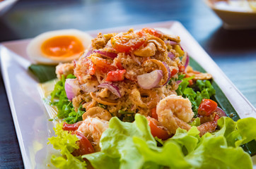 salad Seafood Thai Style in thai restaurant