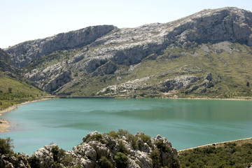 Reservoir Gorg Blu in the Serra de Tramuntana, Mallorca, Balearic Islands, Spain, Europe