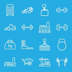 Set of 16 heavy outline icons