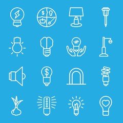 Set of 16 bulb outline icons
