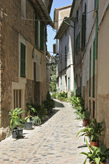 Fototapeta na wymiar Old town alley in Soller, Mallorca, Balearic Islands, Spain, Europe