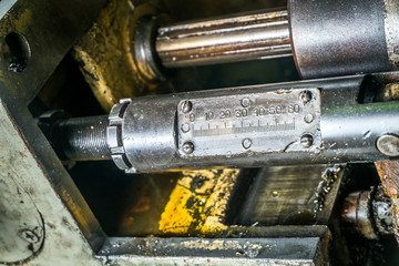 close up the details of the old machine 