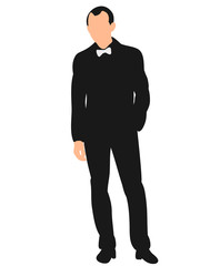 isolated silhouette man in shirt with butterfly