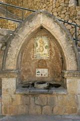 Stone fountain in the Artist village Dei&agrave;, Mallorca, Balearic Islands, Spain, Europe