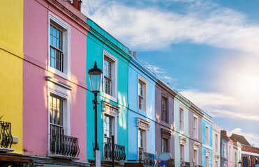 Bunte Häuser in London, Bezirk Noting Hill