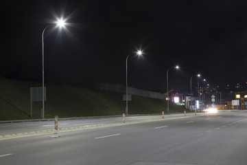 night road with modern streetlight,  Nitra, Slovakia