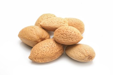 almonds isolated on white background