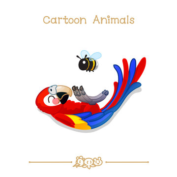 Toons series cartoon animals:  ara parrot / macaw set