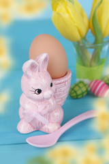 egg cup with easter bunny