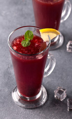refreshing fruit punch beverage in glass
