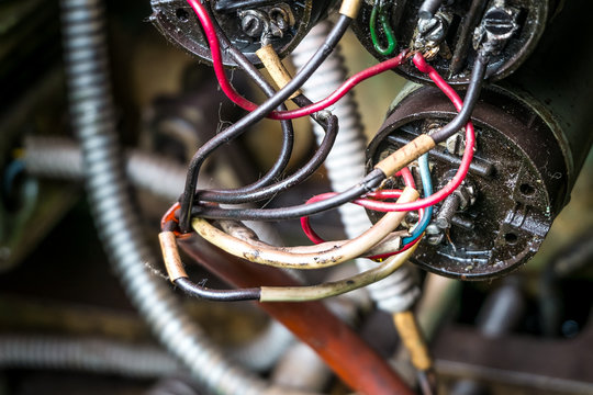 old wires on a olant production equipment