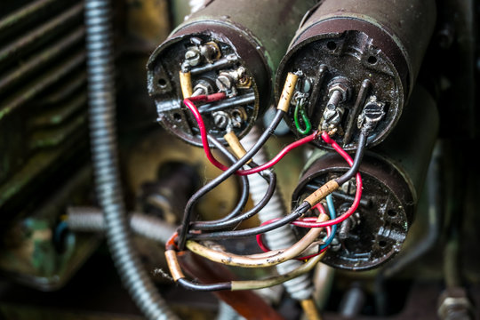old wires on a olant production equipment