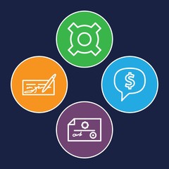 Set of 4 economic outline icons