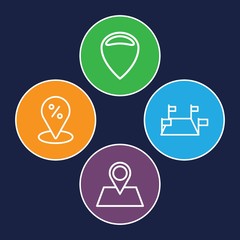 Set of 4 position outline icons