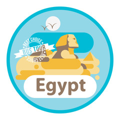 Pyramid and Sphinx The symbols of Cairo. Welcome to Egypt concept.