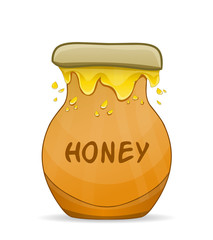 cartoon illustration clay pot honey vector isolated