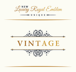 Calligraphic Luxury line symbol. Flourishes elegant emblem monogram. Royal vintage divider design