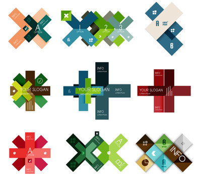 Set of vector cross infographic templates