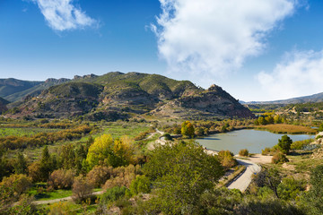 Fototapeta na wymiar Domeno reservoir in Valencia of Spain